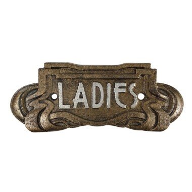 Türschild LADIES Gusseisen Bronze Damen-WC Belle Epoque Toilettenschild