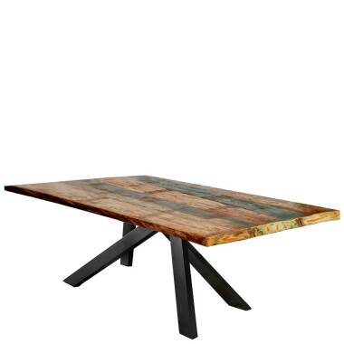 Designtisch aus Massivholz & Esszimmer Tisch aus Recyclingholz und Metall