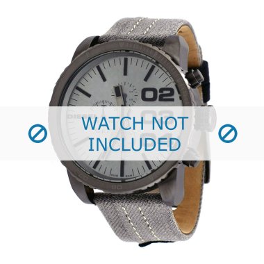 Diesel Uhrenarmband DZ4285 Textil Grau 26mm + grauen nähte