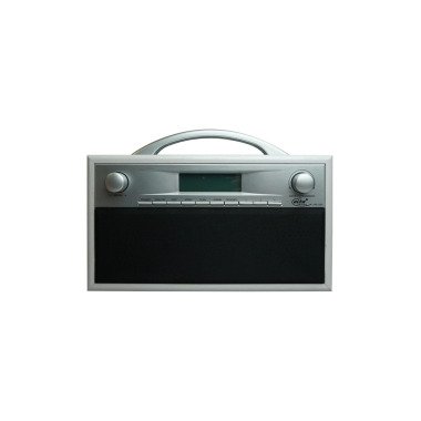 ELTA DAB+ Radio MP3 Wecker LCD-Display Holzgehäuse Silber/ Grau