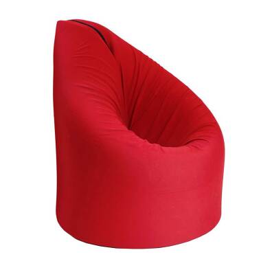 Funktion Sitzsack in Rot Grau Webstoff Gästebett nutzbar