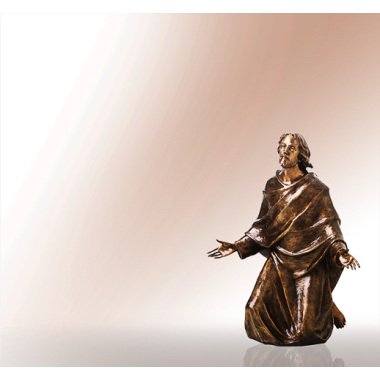 Grabfigur mit Jesus & Jesus Figur aus Bronze
