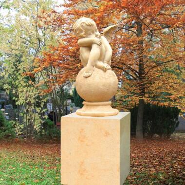 Günstiger Kindergrabstein aus Sandstein & Grabstein mit Engel Figur Kindergrab
