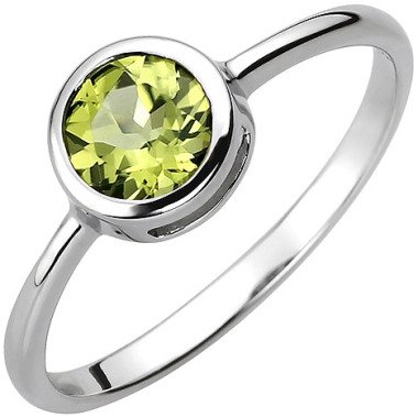 SIGO Damen Ring 925 Sterling Silber 1 Peridot grün Silberring