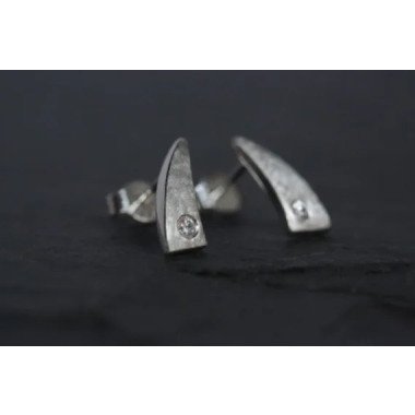 Silber-Ohrring aus Sterlingsilber & Ohrstecker Ohrring Aus Matt Geeistem