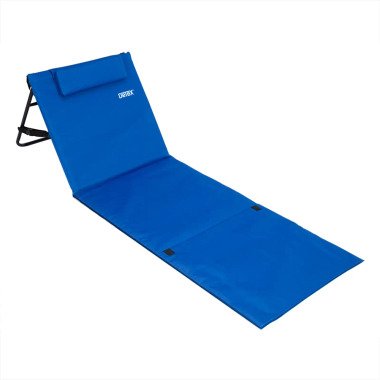 Strandmatte mit Lehne & Kopfkissen 158 cm x 56cm blau