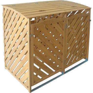 TrendLine Mülltonnenbox aus Holz für 2 x