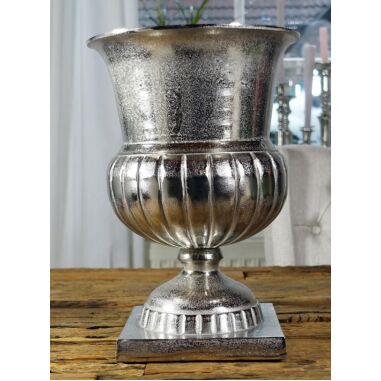 Vase Aluminium Silber Bodenvase H 35 cm