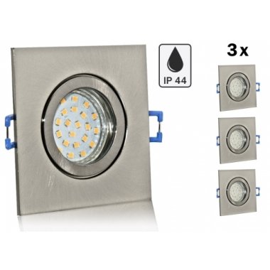 3er Feuchtraum LED Einbaustrahler Set IP44