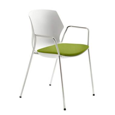 Armlehnen Esstisch Stuhl in Weiß und Grün Made in Germany