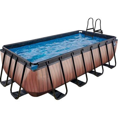 EXIT Wood Pool Braun 400x200x100cm m. Sandfilterpumpe