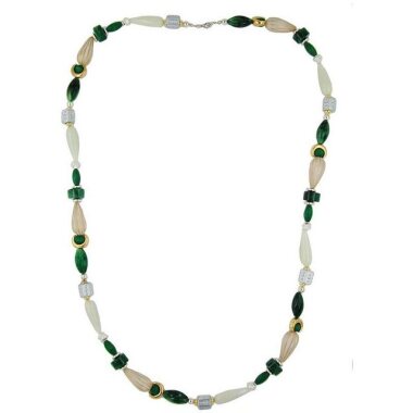 Gallay Perlenkette Kette mint-grün-bicolor (1-tlg)