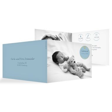 Geburtskarte Baby Button