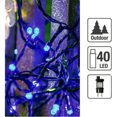 Hellum LED-Lichterkette 40 BS Timer blau/grün außen