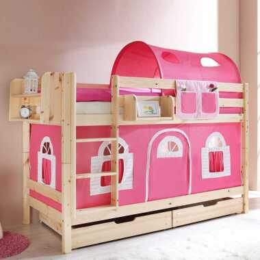 Kinderetagenbett in Rosa Regal