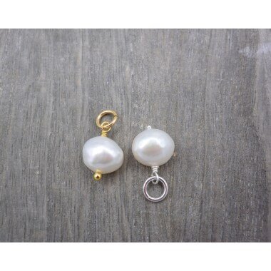 Perlenschmuck aus 925 Silber & Weißer Oder Silbergrauer Perlen Anhänger