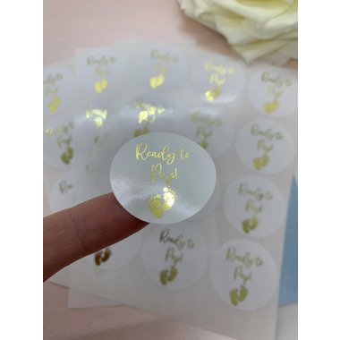 Ready To Pop Baby Shower Foiled Stickers