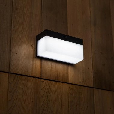 Smarte LED Solar Wandleuchte Fran in Schwarz-matt