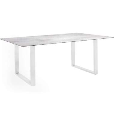 Stern Kufentisch 160x90 cm Aluminium weiß