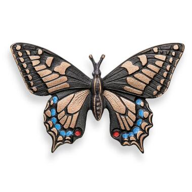 Stilvolles Schmetterlings Grabornament aus Bronze Schmetterling Giulia / Bronz