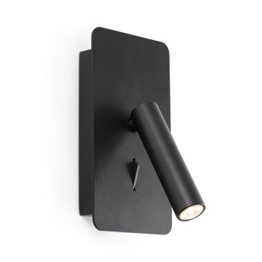 SUAU LED-Wandleuchte mit USB-Lesegerät schwarz
