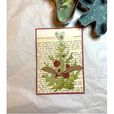 Weihnachtsbaum Auf Vintage Papier Gestempelt