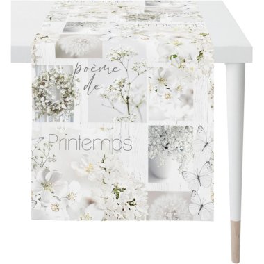 Apelt Springtime 6506 Tischläufer weiß/grau 42x140 cm