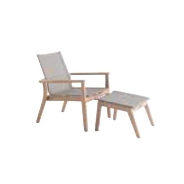 ARCO Lugano Fußablage zu Deck Chair Loungesessel Teakholz Weiß