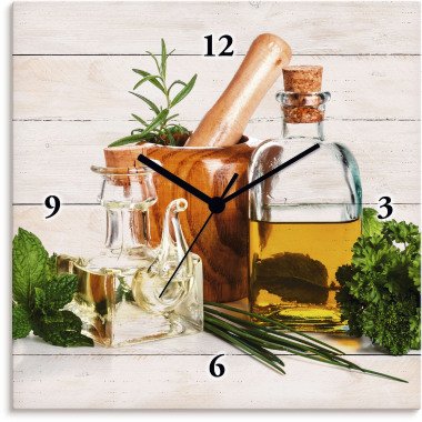 Artland Wanduhr »Olivenöl und Kräuter Küche«
