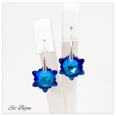 Brautschmuck Set aus Kristall & Silber Kristall Edelweiss Bermuda Blue