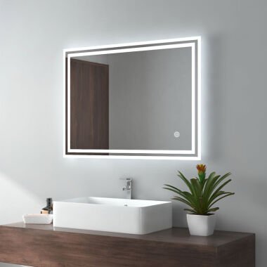 EMKE Badspiegel mit Beleuchtung LED Badezimmerspiegel