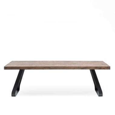 Esszimmer Tisch aus Asteiche Massivholz Bügelgestell aus Metall