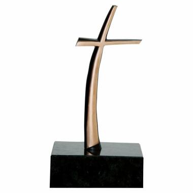 Grabkreuz in Gold & Grabkreuz im modernen Design aus Bronze oder Aluminium