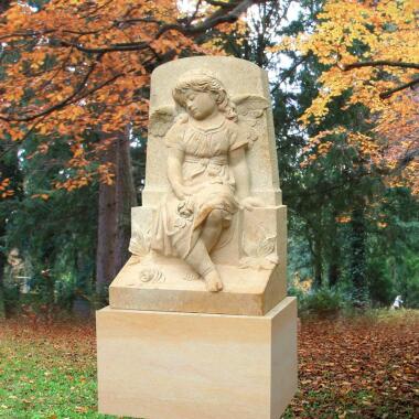 Grabsteine aus Sandstein & Kindergrab Gedenkstein mit Engel Mädchen Serafin