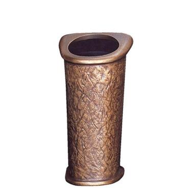 Grabvase aus Bronze & Bronze Grab Vase zur Wandmontage / hellbraun / 10cm