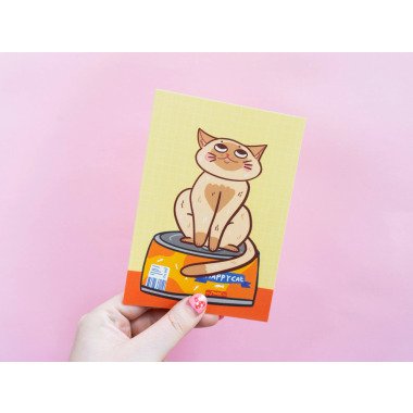 Hungry Cat A6 Postkarte Studio Cat-She
