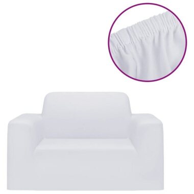 Hussen-Set Stretch-Sofahusse Weiß Polyester-Jersey