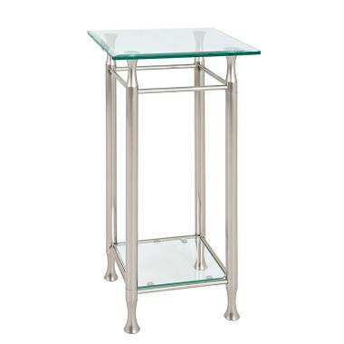 Metall-Blumenregal & Telefontisch aus Glas und Metall modern