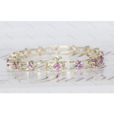 Natürliches Lavendel Farben Amethyst Armband