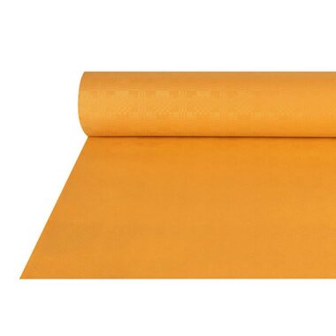 PAPSTAR Tischdecke 4 Stück Papiertischdecke, gelb mit Damastprägung 50 x 1 m