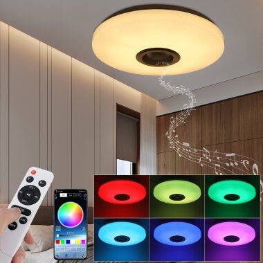 RGBW LED Ceiling Light Music Speaker Lamp