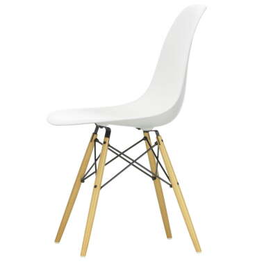 Vitra Eames Plastic Side Chair DSW, Ahorn gelblich / weiß (Filzgleiter weiß)