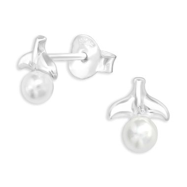 Walflossen Ohrringe aus 925 Silber