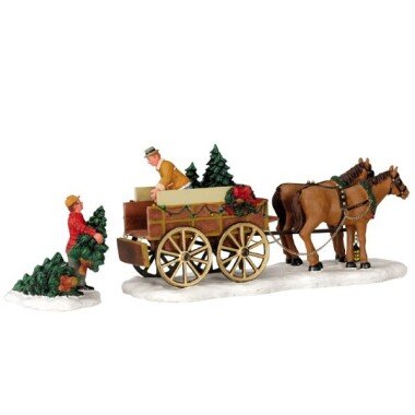 Weihnachtsfigur Christmas tree wagon