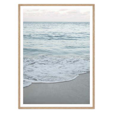 artvoll Ocean Waves Poster mit Rahmen, Eiche