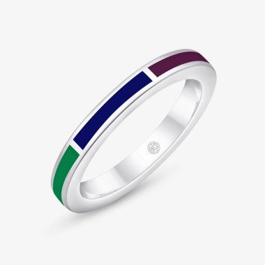 Bauhaus Rainbow Round Ring Sterling Silber