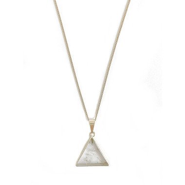 Bergkristall Halskette Mit Dreieck, Vergoldet