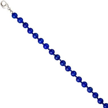 Edelsteinkette aus Silber & Halskette Edelsteinkette Lapislazuli blau 45 cm Kette Verschluss