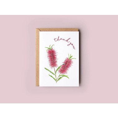Flaschenbürsten-Blume, Danke-Grußkarte, Native