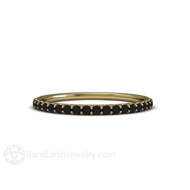 Gold-Ehering mit Diamant & Black Diamond Ring Schwarz Diamant Ehering Zierliche